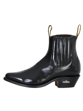 Ankle Cowboy Boot by El General - Black Chameleon