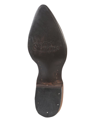 El Señor de los Cielos Men’s Western Boot - Caiman Tail Print Leather  - Butter