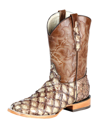 El General Men's Exotic Monster Fish Rodeo Boots - Cream