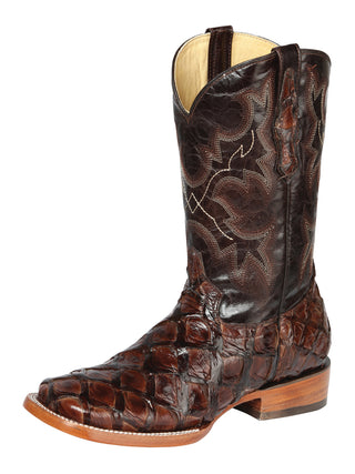 El General Men's Exotic Monster Fish Rodeo Boots - Brown