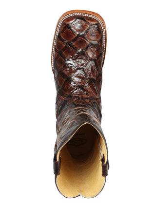 El General Men's Exotic Monster Fish Rodeo Boots - Brown
