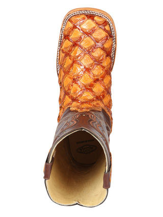El General Men's Exotic Monster Fish Rodeo Boots - Honey