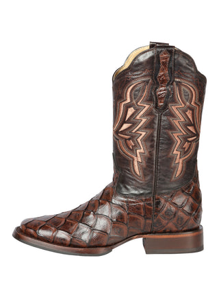 El General Rodeo Boot - Imit Pirarucu - Brown