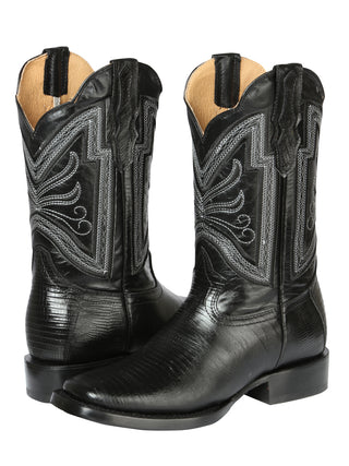 El General Men's Rodeo Boot - Imitation Lizard - Black