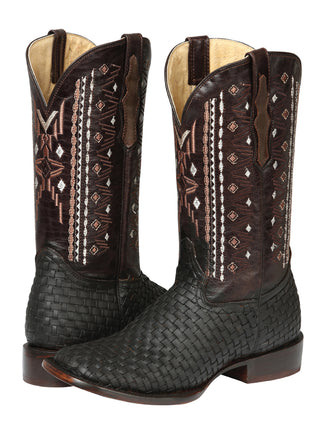 El General Men’s Leather Rodeo Boots Petatillo - Crazy Brown
