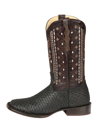 El General Men’s Leather Rodeo Boots Petatillo - Crazy Brown