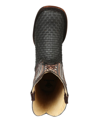El General Men’s Leather Rodeo Boots Petatillo - Crazy Brown