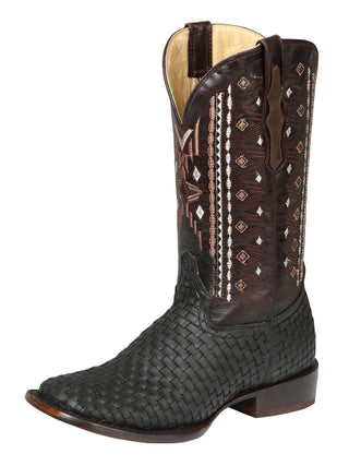 El General Men’s Leather Rodeo Boots Petatillo - Crazy Brown