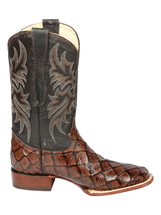 El Señor de los Cielos Men’s Rodeo Boot - Monster Fish Imitation  Leather - Brown