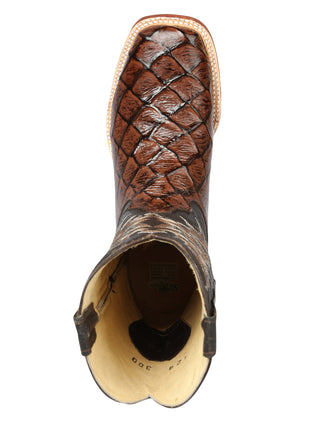 El Señor de los Cielos Men’s Rodeo Boot - Monster Fish Imitation  Leather - Brown