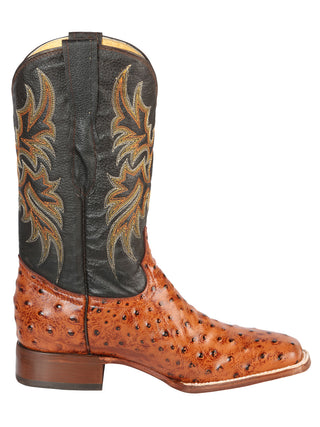 El General Rodeo - Printed Ostrich leather boots - Cogñac