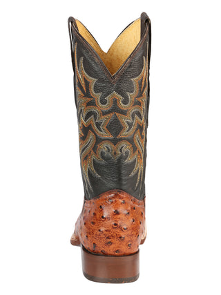 El General Rodeo - Printed Ostrich leather boots - Cogñac