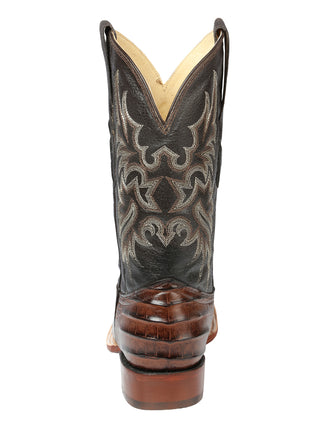 El Señor de los Cielos Men’s Rodeo Boot - Imitation Caiman Belly  Leather - Brown