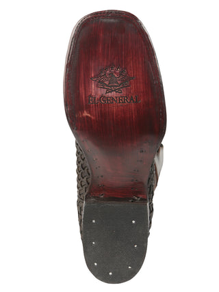 El General Men’s Leather Rodeo Boots Petatillo - Chocolate