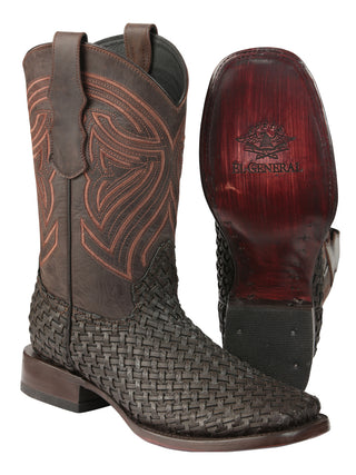 El General Men’s Leather Rodeo Boots Petatillo - Chocolate