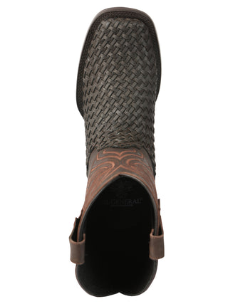 El General Men’s Leather Rodeo Boots Petatillo - Chocolate