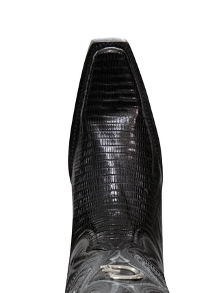 El General Men's Exotic Lizard Cowboy Boots - Black