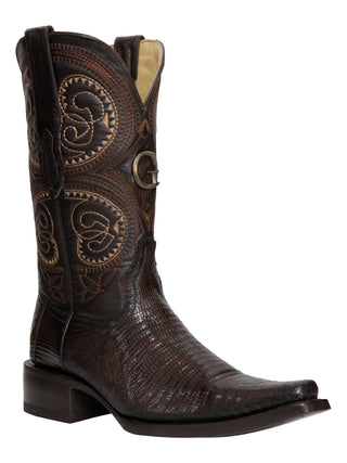 El General Men's Exotic Lizard Cowboy Boots - Brown