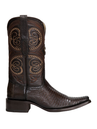 El General Men's Exotic Lizard Cowboy Boots - Brown