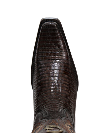 El General Men's Exotic Lizard Cowboy Boots - Brown
