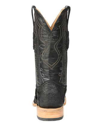 El General Men's Exotic Monster Fish Rodeo Cowboy Boots - Black