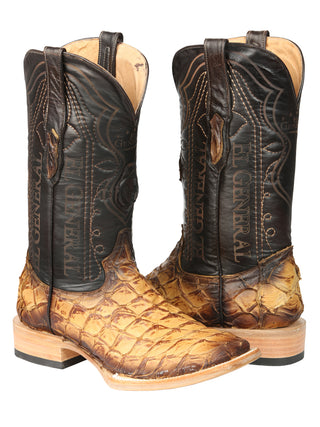El General Men's Exotic Monster Fish Rodeo Cowboy Boots - Orix