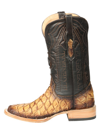 El General Men's Exotic Monster Fish Rodeo Cowboy Boots - Orix