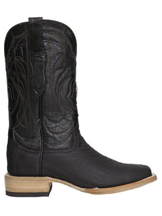 El General Men's Exotic Python Rodeo Boots - Black