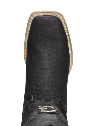 El General Men's Exotic Python Rodeo Boots - Black