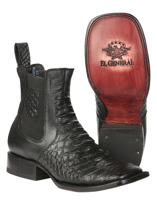 El General Men’s Python Imitation Black Ankle Boots