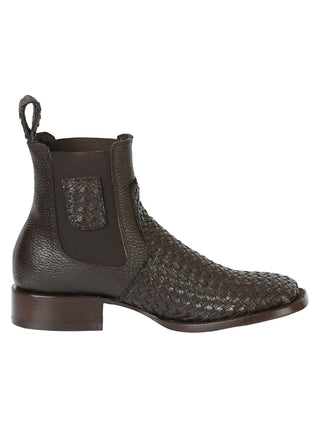 El General Men’s Rodeo Brown Petatillo Woven Ankle Boots