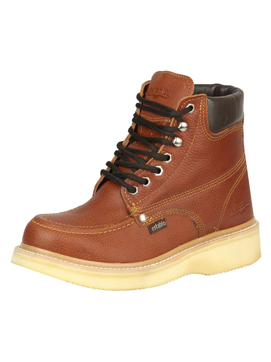 Establo Men’s Work Ankle Boot - Grasso Leather - Wine 24963