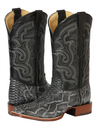 El General Men’s Python Imitation Rodeo Boots - Gray