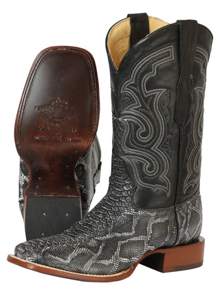 El General Men’s Python Imitation Rodeo Boots - Gray