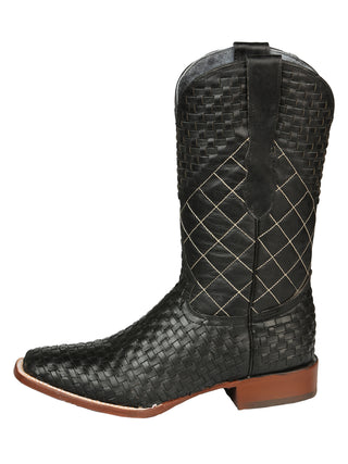 El General Men's Rodeo Boots Petatillo Leather - Black