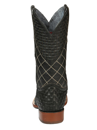 El General Men's Rodeo Boots Petatillo Leather - Black