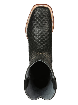 El General Men's Rodeo Boots Petatillo Leather - Black