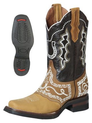 El General Rodeo Boot - Nobuck Honey with Embroidery