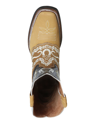 El General Rodeo Boot - Nobuck Honey with Embroidery