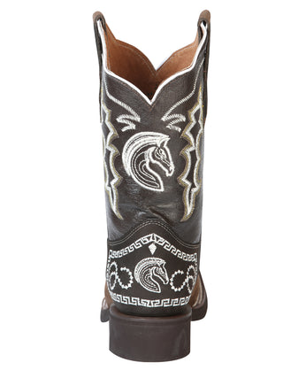 El General Rodeo Boot - Nobuck Dark Brown with Embroidery