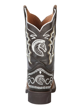El General Rodeo Boot - Nobuck Dark Brown with Embroidery