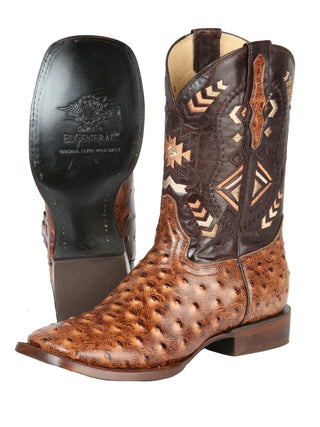 El General Rodeo Boot - Printed Ostrich Shedron