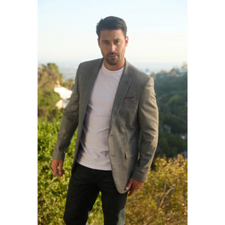Platini Men's Modern Fit Blazer - Grey