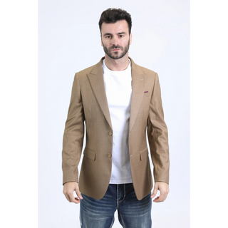 Platini Men's Modern Fit Blazer - Brown