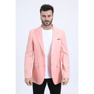 Platini Men's Modern Fit Blazer - Peach