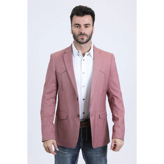 Platini Men's Double Button Western Blazer - Salmon