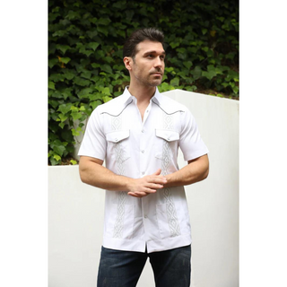 Men's Modern White GUAYABERA Shirt