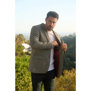 Platini Men's Modern Fit Blazer - Grey