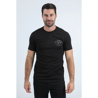 Platini Men’s Modern Fit Cotton Stretch T-Shirt - Black