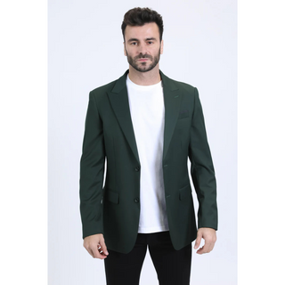 Platini Men's Modern Fit Blazer - Forest Green